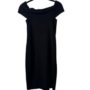 Zara Off The Shoulder Black Midi Dress Size